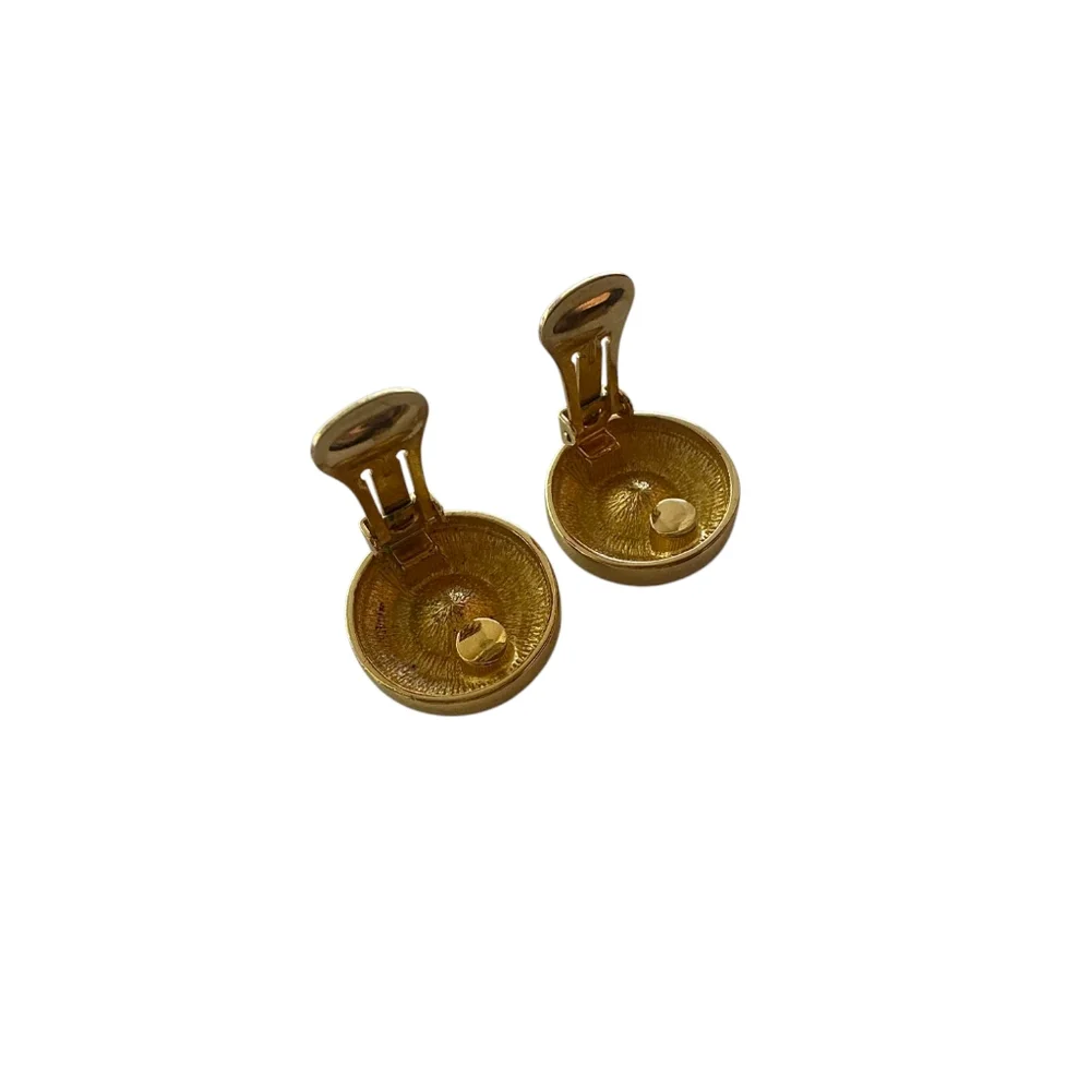 Vintage Christian Dior Earrings – Gold-Tone, Baguette Rhinestones - Picture 6 of 9